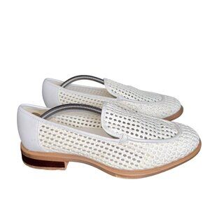 Franco Sarto Women's Eda 2 Slip-On Woven Faux Leather Loafer White Size 8.5